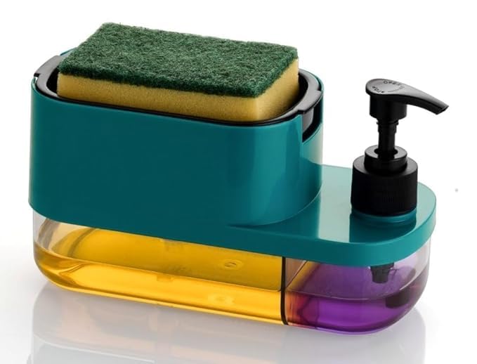 3-in-1 Soap Dispenser | Built-in Sponge Holder | Compact Sink Organizer