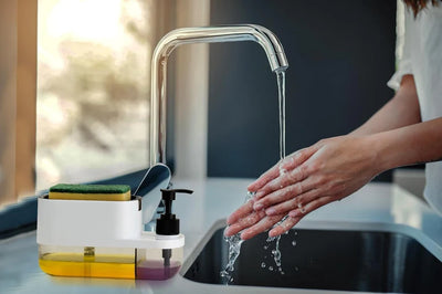 3-in-1 Soap Dispenser | Built-in Sponge Holder | Compact Sink Organizer