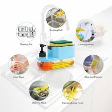 3-in-1 Soap Dispenser | Built-in Sponge Holder | Compact Sink Organizer